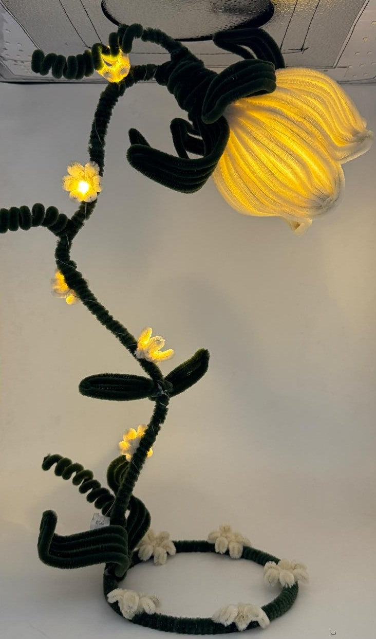 Lamp Pipe Cleaner Hand made Flower LED Lamp – Decorative Bedside Night Light