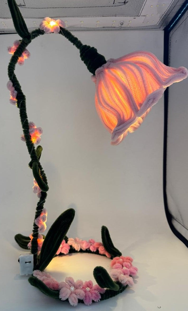 Lamp Pipe Cleaner Hand made Flower LED Lamp – Decorative Bedside Night Light