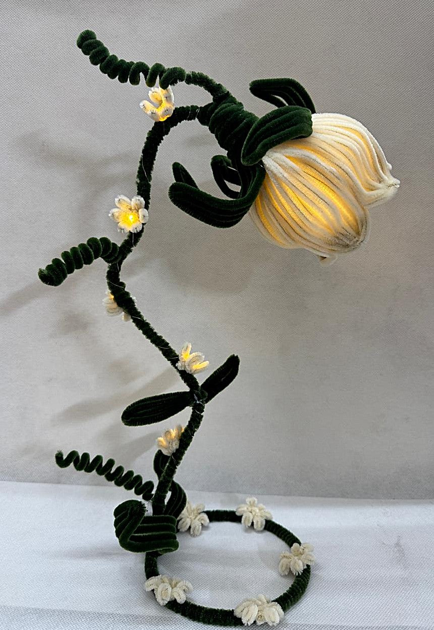 Lamp Pipe Cleaner Hand made Flower LED Lamp – Decorative Bedside Night Light