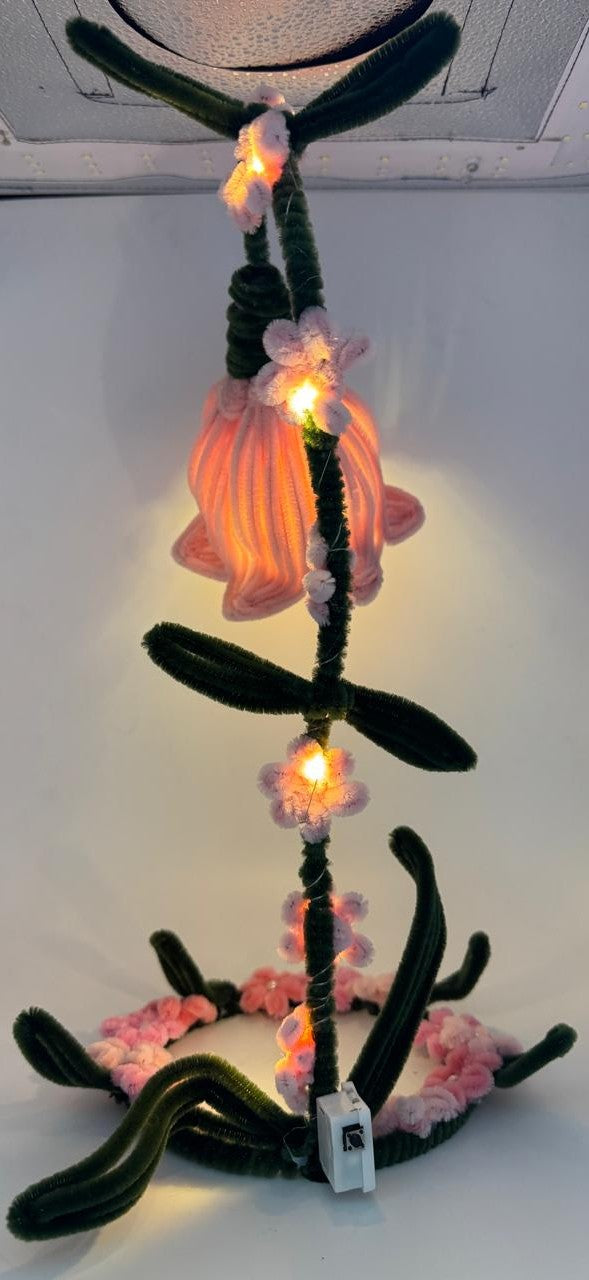 Lamp Pipe Cleaner Hand made Flower LED Lamp – Decorative Bedside Night Light