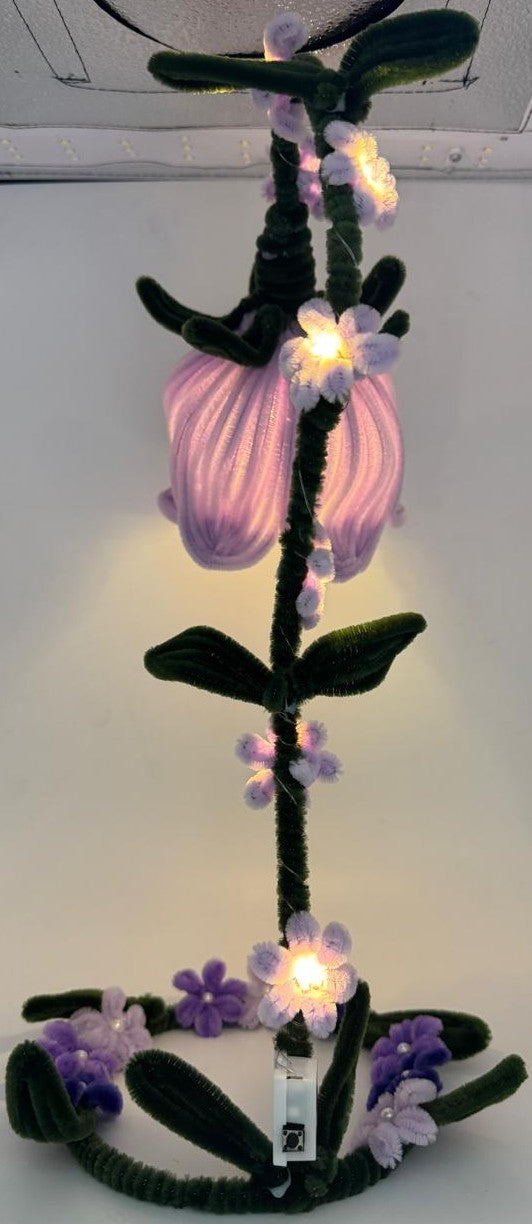Lamp Pipe Cleaner Hand made Flower LED Lamp – Decorative Bedside Night Light