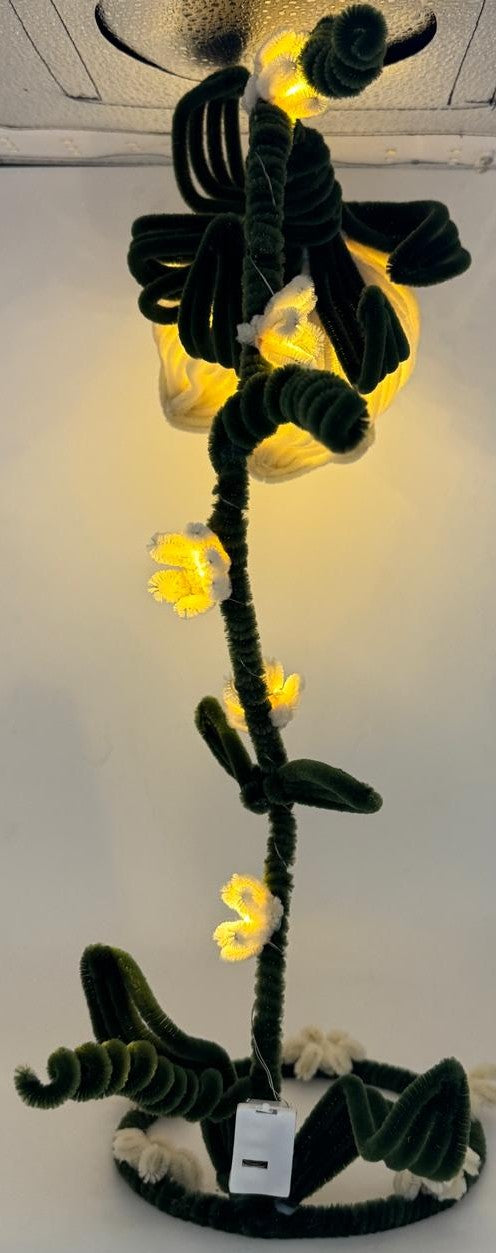 Lamp Pipe Cleaner Hand made Flower LED Lamp – Decorative Bedside Night Light