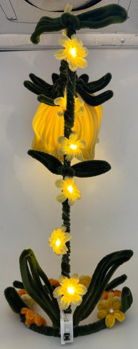 Lamp Pipe Cleaner Hand made Flower LED Lamp – Decorative Bedside Night Light