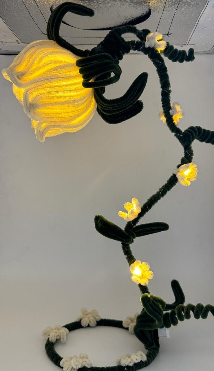 Lamp Pipe Cleaner Hand made Flower LED Lamp – Decorative Bedside Night Light