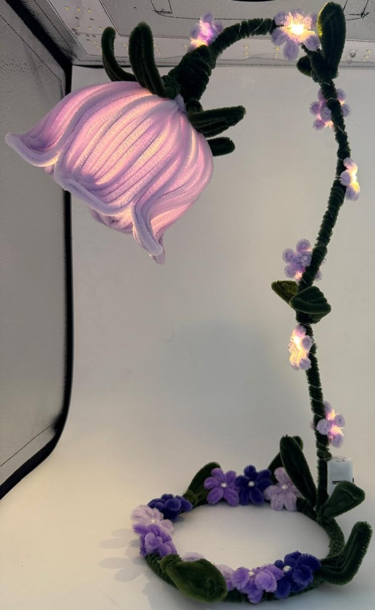 Lamp Pipe Cleaner Hand made Flower LED Lamp – Decorative Bedside Night Light