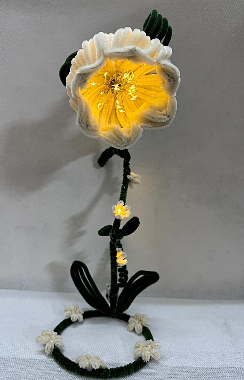 Lamp Pipe Cleaner Hand made Flower LED Lamp – Decorative Bedside Night Light