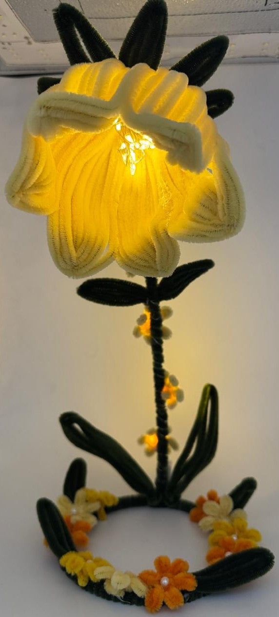 Lamp Pipe Cleaner Hand made Flower LED Lamp – Decorative Bedside Night Light