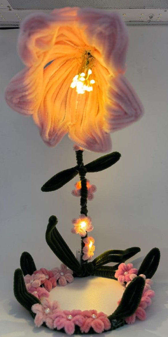 Lamp Pipe Cleaner Hand made Flower LED Lamp – Decorative Bedside Night Light