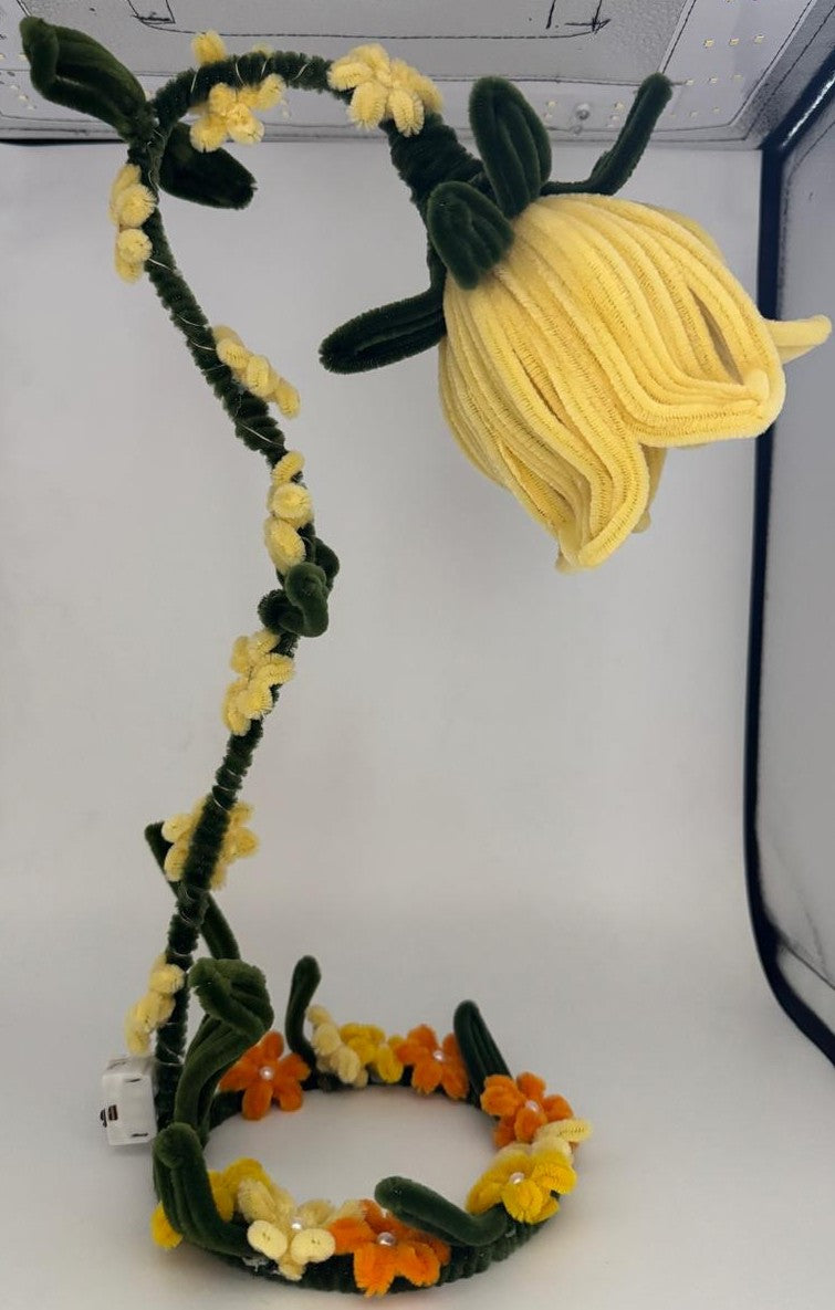 Lamp Pipe Cleaner Hand made Flower LED Lamp – Decorative Bedside Night Light