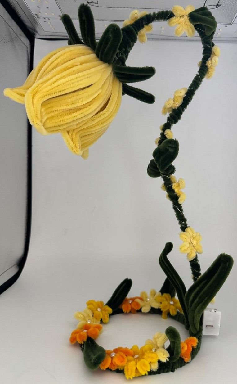 Lamp Pipe Cleaner Hand made Flower LED Lamp – Decorative Bedside Night Light
